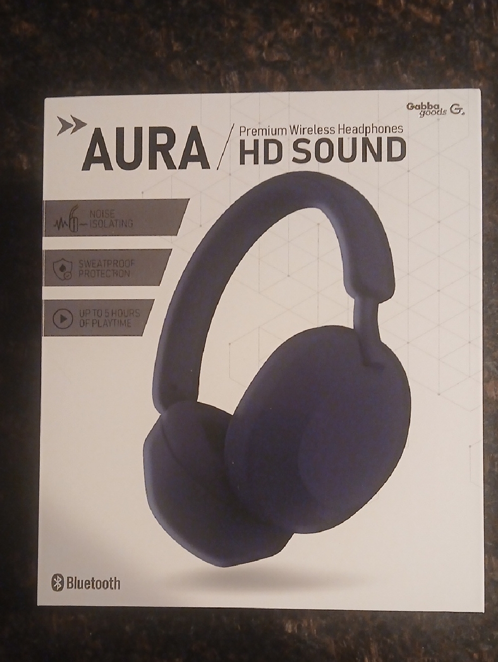 AURA Premium Wireless Over-Ear Headphones — Navy Blue